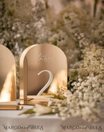 TABLE DECOR SIGNS Acrylic table decor Numbers Acrylic Arch Table Numbers, Mirror Gold Acrylic Sign, Gold Plexi Table Numbers, Luxury Wedding Table Decor, Wedding Signage Golden Mirror Table Numbers15