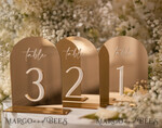 TABLE DECOR SIGNS Acrylic table decor Numbers Acrylic Arch Table Numbers, Mirror Gold Acrylic Sign, Gold Plexi Table Numbers, Luxury Wedding Table Decor, Wedding Signage Golden Mirror Table Numbers15