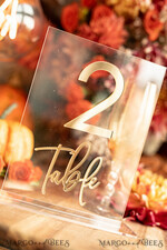 TABLE DECOR SIGNS Acrylic table decor Numbers Acrylic Table Numbers, Clear Acrylic gold Sign, 3D Gold Plexi Table Numbers, Luxury Wedding Table Decor, Wedding Signage Gold mirror table number, editable text2