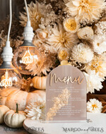 TABLE DECOR SIGNS Acrylic table decor Numbers Acrylic Arch Cappuccino Table Menu, Clear Acrylic And Gold Sign, Nude Gold Plexi Table Numbers, Tan Luxury Wedding Table Decor, Earthy Wedding Signage Golden Mirror Table Numbers25
