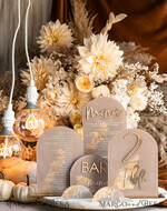 TABLE DECOR SIGNS Acrylic table decor Numbers Acrylic Arch Cappuccino Table Menu, Clear Acrylic And Gold Sign, Nude Gold Plexi Table Numbers, Tan Luxury Wedding Table Decor, Earthy Wedding Signage Golden Mirror Table Numbers25