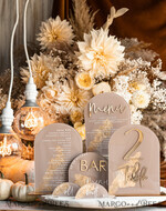 TABLE DECOR SIGNS Acrylic table decor Numbers Acrylic Arch Cappuccino Table Menu, Clear Acrylic And Gold Sign, Nude Gold Plexi Table Numbers, Tan Luxury Wedding Table Decor, Earthy Wedding Signage Golden Mirror Table Numbers25
