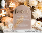 TABLE DECOR SIGNS Acrylic table decor Numbers Acrylic Arch Cappuccino Table Menu, Clear Acrylic And Gold Sign, Nude Gold Plexi Table Numbers, Tan Luxury Wedding Table Decor, Earthy Wedding Signage Golden Mirror Table Numbers25
