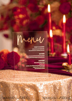 TABLE DECOR SIGNS Acrylic table decor Numbers Transparent Acrylic Modern Table Menu, Clear Acrylic And Gold Sign, Gold Plexi Table Numbers, Luxury Wedding Table Decor, Wedding Signage Golden Mirror Menu   9