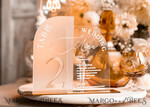 TABLE DECOR SIGNS Acrylic table decor Numbers Acrylic Arch Table Number and menu Combo, Clear and Frozen Acrylic gold Sign, Gold Plexi Table Number and Menu Combo Luxury Wedding Table Decor, Wedding Signage21