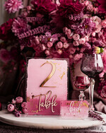 TABLE DECOR SIGNS Acrylic table decor Numbers Pale Pink Ombre Mauve Acrylic Table Numbers, Dusty Rose Acrylic & gold Sign, Gold Plum Plexi Table Numbers, Luxury Purple Wedding Table Decor,3D Wedding Signage16