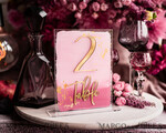 TABLE DECOR SIGNS Acrylic table decor Numbers Pale Pink Ombre Mauve Acrylic Table Numbers, Dusty Rose Acrylic & gold Sign, Gold Plum Plexi Table Numbers, Luxury Purple Wedding Table Decor,3D Wedding Signage16