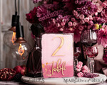 TABLE DECOR SIGNS Acrylic table decor Numbers Pale Pink Ombre Mauve Acrylic Table Numbers, Dusty Rose Acrylic & gold Sign, Gold Plum Plexi Table Numbers, Luxury Purple Wedding Table Decor,3D Wedding Signage16