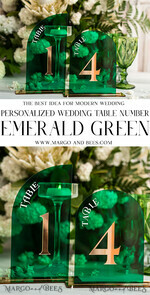 TABLE DECOR SIGNS Acrylic table decor Numbers Acrylic Arch Green Table Numbers, Emerald Green Acrylic and gold table numbers, Gold Plexi Table Numbers, Luxury Wedding Table Decor, Greenery Wedding Sign17