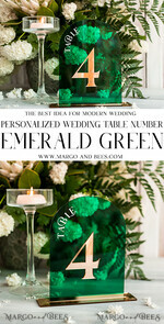 TABLE DECOR SIGNS Acrylic table decor Numbers Acrylic Arch Green Table Numbers, Emerald Green Acrylic and gold table numbers, Gold Plexi Table Numbers, Luxury Wedding Table Decor, Greenery Wedding Sign17