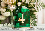 TABLE DECOR SIGNS Acrylic table decor Numbers Acrylic Arch Green Table Numbers, Emerald Green Acrylic and gold table numbers, Gold Plexi Table Numbers, Luxury Wedding Table Decor, Greenery Wedding Sign17