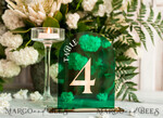 TABLE DECOR SIGNS Acrylic table decor Numbers Acrylic Arch Green Table Numbers, Emerald Green Acrylic and gold table numbers, Gold Plexi Table Numbers, Luxury Wedding Table Decor, Greenery Wedding Sign17