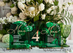 TABLE DECOR SIGNS Acrylic table decor Numbers Acrylic Arch Green Table Numbers, Emerald Green Acrylic and gold table numbers, Gold Plexi Table Numbers, Luxury Wedding Table Decor, Greenery Wedding Sign17