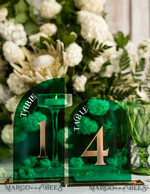 TABLE DECOR SIGNS Acrylic table decor Numbers Acrylic Arch Green Table Numbers, Emerald Green Acrylic and gold table numbers, Gold Plexi Table Numbers, Luxury Wedding Table Decor, Greenery Wedding Sign17