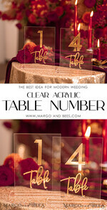 TABLE DECOR SIGNS Acrylic table decor Numbers Acrylic Table Numbers, Clear Acrylic And Gold Sign, Gold Plexi Table Numbers, Luxury Wedding Table Decor, Wedding Signage Golden Mirror Table Numbers8