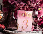 TABLE DECOR SIGNS Acrylic table decor Numbers Pale Pink Ombre Mauve Acrylic Table Numbers, Dusty Rose Acrylic & gold Sign, Gold Plum Plexi Table Numbers, Luxury Purple Wedding Table Decor, Wedding Signage Golden mirror table numbers11