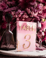 TABLE DECOR SIGNS Acrylic table decor Numbers Pale Pink Ombre Mauve Acrylic Table Numbers, Dusty Rose Acrylic & gold Sign, Gold Plum Plexi Table Numbers, Luxury Purple Wedding Table Decor, Wedding Signage Golden mirror table numbers11