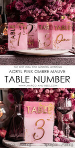 TABLE DECOR SIGNS Acrylic table decor Numbers Pale Pink Ombre Mauve Acrylic Table Numbers, Dusty Rose Acrylic & gold Sign, Gold Plum Plexi Table Numbers, Luxury Purple Wedding Table Decor, Wedding Signage Golden mirror table numbers11