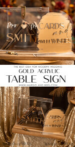 TABLE DECOR SIGNS Acrylic table decor Numbers Acrylic Arch cards and well wishes sign , Clear Acrylic and gold Sign, Gold Plexi card box sign, Luxury Wedding Table Decor, Wedding Signage Golden mirror cards13