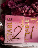 TISCHDEKORATIONSCHILDER   Acryl Tischdekoration Zahlen Blassrosa Ombre Mauve Acryl Tischnummer, Staubige Rose Acryl & goldene Beschilderung, Gold Pflaume Plexi Tischnummern, Luxus lila Hochzeits Tischdekoration, 3D Hochzeitsbeschilderung18