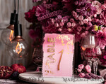 TISCHDEKORATIONSCHILDER   Acryl Tischdekoration Zahlen Blassrosa Ombre Mauve Acryl Tischnummer, Staubige Rose Acryl & goldene Beschilderung, Gold Pflaume Plexi Tischnummern, Luxus lila Hochzeits Tischdekoration, 3D Hochzeitsbeschilderung18
