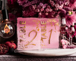TISCHDEKORATIONSCHILDER   Acryl Tischdekoration Zahlen Blassrosa Ombre Mauve Acryl Tischnummer, Staubige Rose Acryl & goldene Beschilderung, Gold Pflaume Plexi Tischnummern, Luxus lila Hochzeits Tischdekoration, 3D Hochzeitsbeschilderung18