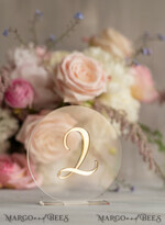 TABLE DECOR SIGNS Acrylic table decor Numbers Acrylic Table Numbers, Clear Acrylic and gold Sign, Gold Plexi Table Numbers, Luxury Wedding Table Decor,  Golden mirror round table numbers, 3D Wedding Signage4