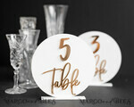 TABLE DECOR SIGNS Acrylic table decor Numbers Acrylic Round Table Numbers, Gloss White Acrylic And Gold Sign, Gold Plexi Table Numbers, Luxury Wedding Table Decor, Wedding Signage Golden Mirror Table Numbers9