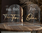 TABLE DECOR SIGNS Acrylic table decor Numbers Transparent Acrylic Arch Table Numbers, Clear Acrylic And Gold Signs, Gold Plexi Table Numbers, Luxury Wedding Table Decor, Wedding Signage Golden Mirror Number6