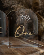 TABLE DECOR SIGNS Acrylic table decor Numbers Transparent Acrylic Arch Table Numbers, Clear Acrylic And Gold Signs, Gold Plexi Table Numbers, Luxury Wedding Table Decor, Wedding Signage Golden Mirror Number6