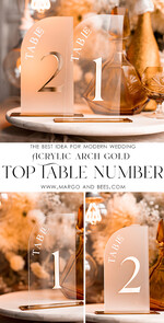 TABLE DECOR SIGNS Acrylic table decor Numbers Acrylic Arch Table Numbers, Clear Acrylic and golden Sign, Gold Plexi Table Numbers, Luxury Wedding Table Decor, 3D Golden mirror Wedding Signage, Editable Text10