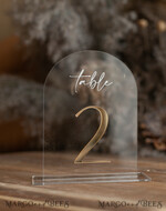 TABLE DECOR SIGNS Acrylic table decor Numbers Acrylic Arch Table Numbers, Clear Acrylic gold Signs, Gold Plexi Table Numbers, Luxury Wedding Table Decor, Wedding Signage Gold mirror UV white, table numbers 15