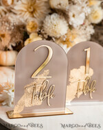 TABLE DECOR SIGNS Acrylic table decor Numbers Acrylic Arch Beige Table Numbers, Clear Acrylic and gold table numbers, Nude Taupe Gold Plexi Table Numbers, Tan Luxury Wedding Table Decor, Earthy Wedding Sign34