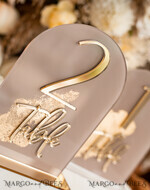 TABLE DECOR SIGNS Acrylic table decor Numbers Acrylic Arch Beige Table Numbers, Clear Acrylic and gold table numbers, Nude Taupe Gold Plexi Table Numbers, Tan Luxury Wedding Table Decor, Earthy Wedding Sign34