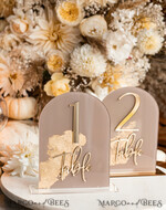 TABLE DECOR SIGNS Acrylic table decor Numbers Acrylic Arch Beige Table Numbers, Clear Acrylic and gold table numbers, Nude Taupe Gold Plexi Table Numbers, Tan Luxury Wedding Table Decor, Earthy Wedding Sign34