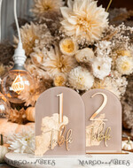 TABLE DECOR SIGNS Acrylic table decor Numbers Acrylic Arch Beige Table Numbers, Clear Acrylic and gold table numbers, Nude Taupe Gold Plexi Table Numbers, Tan Luxury Wedding Table Decor, Earthy Wedding Sign34