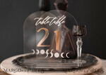 TABLE DECOR SIGNS Acrylic table decor Numbers Acrylic Arch Table Numbers, Clear Acrylic and gold Sign, Gold Plexi Table Numbers, Luxury Wedding Table Decor, Wedding Golden mirror and white UV table numbers 8