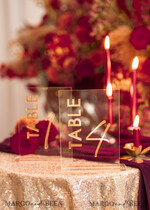 TABLE DECOR SIGNS Acrylic table decor Numbers Transparent Acrylic Table Numbers, Clear Acrylic And Gold Sign, Gold Plexi Table Numbers, Luxury Wedding Table Decor, Wedding Signage Golden Mirror Table Number6