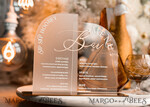 TISCHDEKORATIONSCHILDER   Acryl Tischdekoration Zahlen Acrylbogen-Menü, klares gefrorenes Acrylschild, 3D Gold Plexi-Menüschild, Luxus-Hochzeits-Tischdekoration, Hochzeitsschild aus mattem & goldenen Spiegel, bearbeitbarer Text15