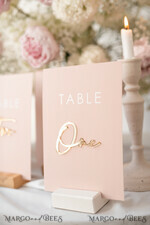 TABLE DECOR SIGNS Acrylic table decor Numbers Wedding table numbers, Pink and Gold Table numbers,  Acrylic table numbers, Set of Table Numbers, Centerpieces Luxury Decorations, Wedding Table Numbers BpPXSet12