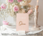 TABLE DECOR SIGNS Acrylic table decor Numbers Wedding table numbers, Pink and Gold Table numbers,  Acrylic table numbers, Set of Table Numbers, Centerpieces Luxury Decorations, Wedding Table Numbers BpPXSet12