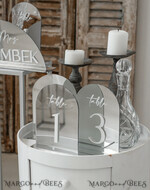 TABLE DECOR SIGNS Acrylic table decor Numbers Arch Acrylic Table Numbers Silver Acrylic Sign, Silver Plexi Table Numbers, Luxury Wedding Table Decor Centerpieces Decorations, SvS8