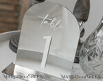 TABLE DECOR SIGNS Acrylic table decor Numbers Arch Acrylic Table Numbers Silver Acrylic Sign, Silver Plexi Table Numbers, Luxury Wedding Table Decor Centerpieces Decorations, SvS8