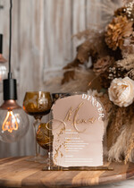 TISCHDEKORATIONSCHILDER   Acryl Tischdekoration Zahlen Acrylbogen Ombre Cappuccino Tischmenü, klarer Acryl- und Goldschild, nude gold Plexi Tischnummern, tanfarbene Luxus-Hochzeitsdekoration, erdige Hochzeitsschilder goldene Spiegel Tischnummern20