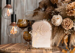 TISCHDEKORATIONSCHILDER   Acryl Tischdekoration Zahlen Acrylbogen Ombre Cappuccino Tischmenü, klarer Acryl- und Goldschild, nude gold Plexi Tischnummern, tanfarbene Luxus-Hochzeitsdekoration, erdige Hochzeitsschilder goldene Spiegel Tischnummern20