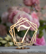 TABLE DECOR SIGNS Acrylic table decor Numbers Acrylic Table Numbers, Clear Acrylic and gold Sign, Gold Plexi Table Numbers, Luxury Wedding Table Decor, Wedding Signage Golden mirror geometric table numbers 3