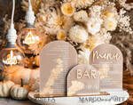 TABLE DECOR SIGNS Acrylic table decor Numbers Acrylic Arch Cappuccino Bar Menu, Clear Acrylic And Gold Bar Menu, Nude Taupe Gold Plexi Drink Bar Menu, Tan Luxury Wedding Drink Bar Table Decor, Earthy Wedding Signage Golden Mirror Bar Menu45