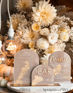 TABLE DECOR SIGNS Acrylic table decor Numbers Acrylic Arch Cappuccino Bar Menu, Clear Acrylic And Gold Bar Menu, Nude Taupe Gold Plexi Drink Bar Menu, Tan Luxury Wedding Drink Bar Table Decor, Earthy Wedding Signage Golden Mirror Bar Menu45