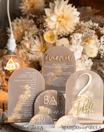 TABLE DECOR SIGNS Acrylic table decor Numbers Acrylic Arch Cappuccino Bar Menu, Clear Acrylic And Gold Bar Menu, Nude Taupe Gold Plexi Drink Bar Menu, Tan Luxury Wedding Drink Bar Table Decor, Earthy Wedding Signage Golden Mirror Bar Menu45