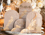 TABLE DECOR SIGNS Acrylic table decor Numbers Acrylic Arch Cappuccino Bar Menu, Clear Acrylic And Gold Bar Menu, Nude Taupe Gold Plexi Drink Bar Menu, Tan Luxury Wedding Drink Bar Table Decor, Earthy Wedding Signage Golden Mirror Bar Menu45